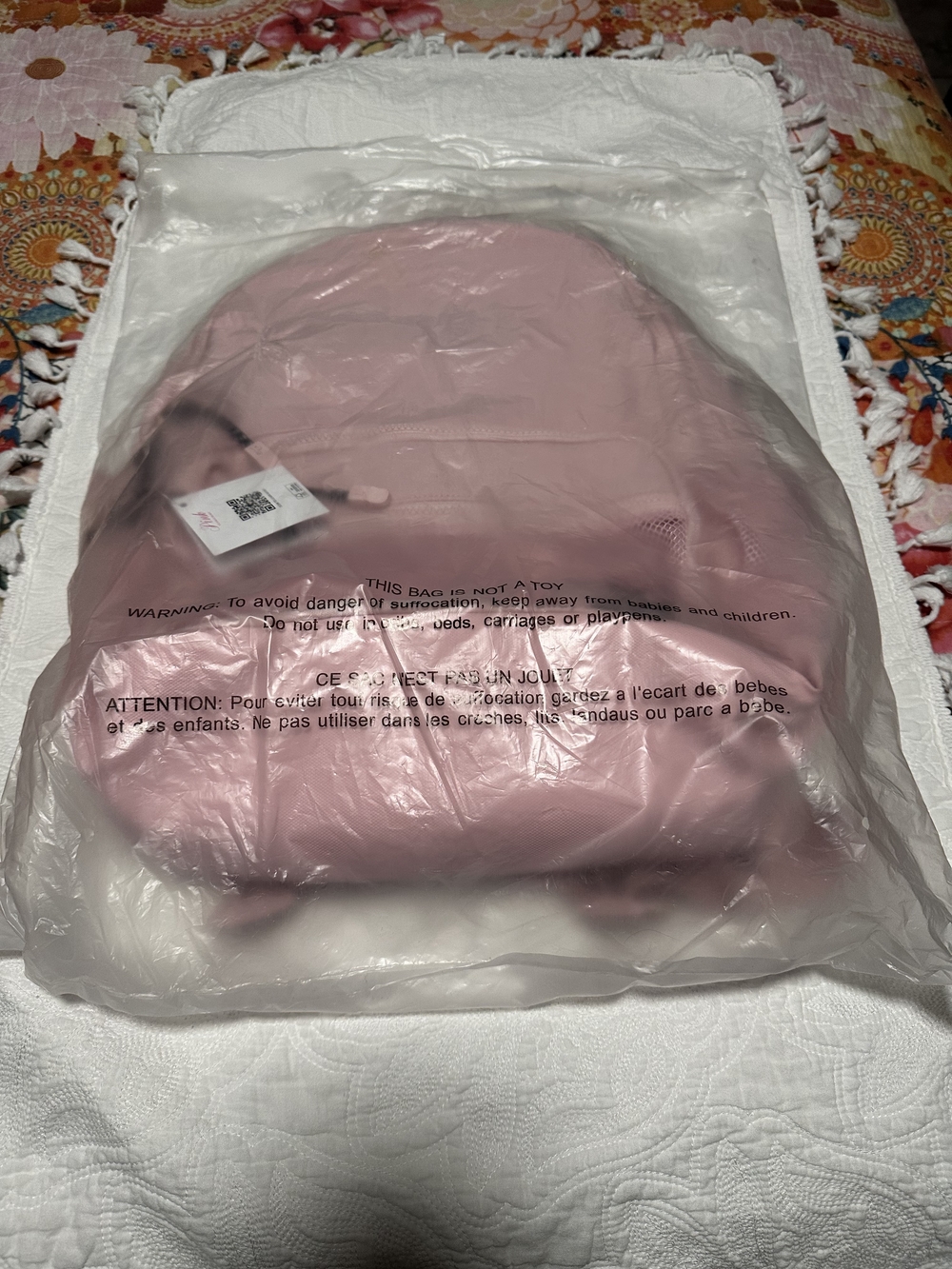 PINK Victoria's Secret Light Pink Mesh Front Backpack - Picture 3 of 7